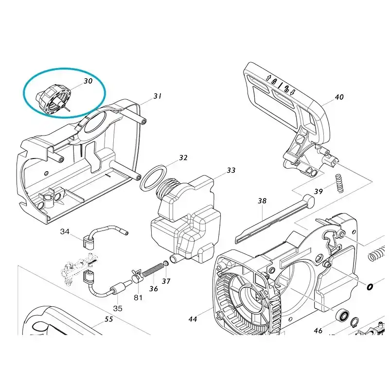 Bouchon réservoir d‘huile tronçonneuse MAKITA UC3541A – UC4551A Commander Vite