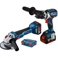 Prix Promo Pack 2 outils 18V (GSR 18V-110 + GWS 18V-10) + 2 batteries 5Ah + chargeur + coffret L-Boxx – BOSCH