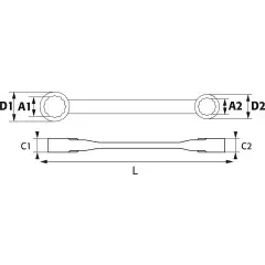 Clés à cliquet contre-coudée extra longues 24x27mm – SAM OUTILLAGE – 217-24-27 Achat Immédiat