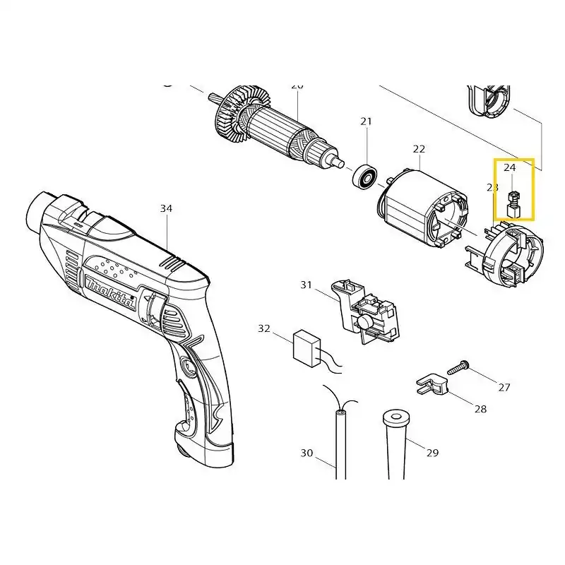 Charbons pour perceuse MAKITA HP1641 Réduction