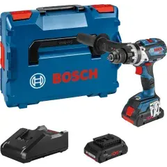 Nouvel Arrivage Perceuse-visseuse à percussion 18V GSB 18V-110 C Professional + 2 batteries ProCORE 4 Ah + chargeur + coffret L-BOXX – BOSCH – 06019G030C