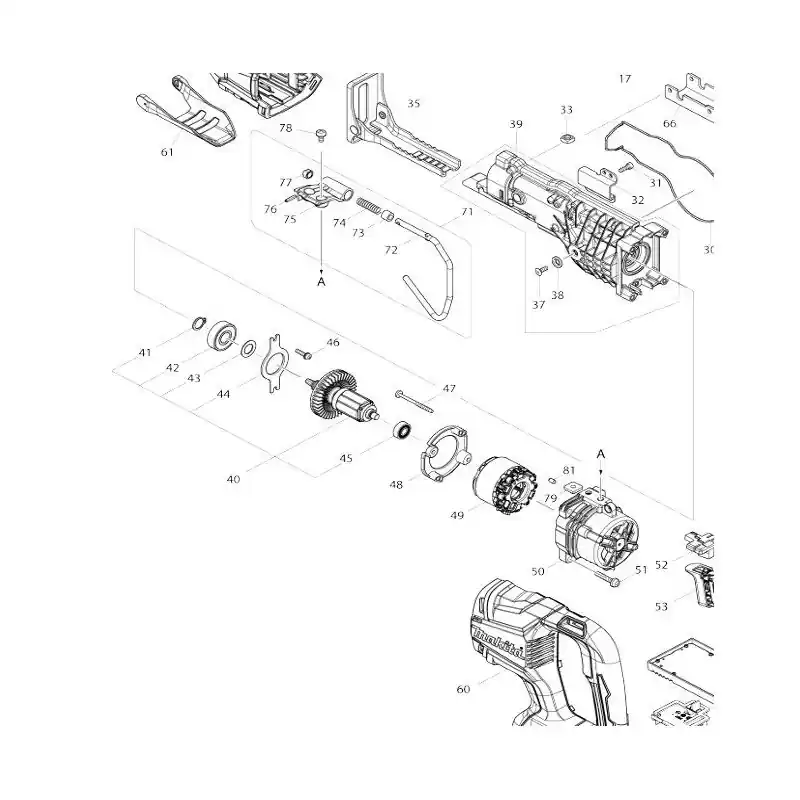 Ensemble rotor pour scie sabre MAKITA DJR360 Prix Promo