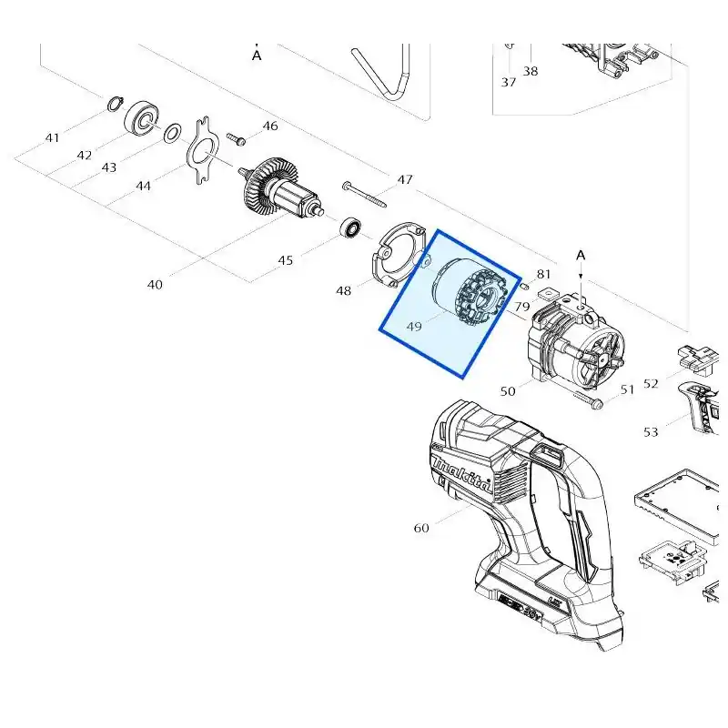 Inducteur complet pour scie sabre MAKITA DJR360 Haute Qualité