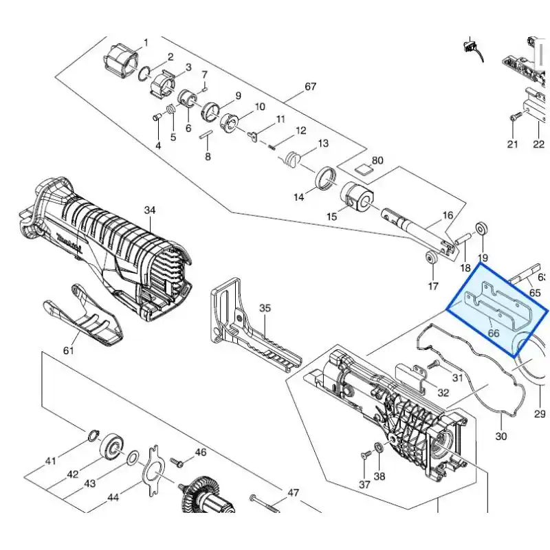 Guide de levier scie sabre MAKITA DJR187 – DJR360 Populaire