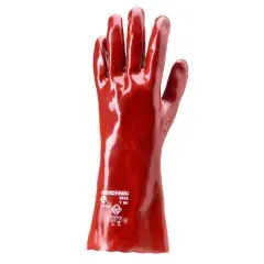Gants EUROCHEM pvc rouge 36cm traité Sanitized – COVERGUARD – 3636 Petit Prix