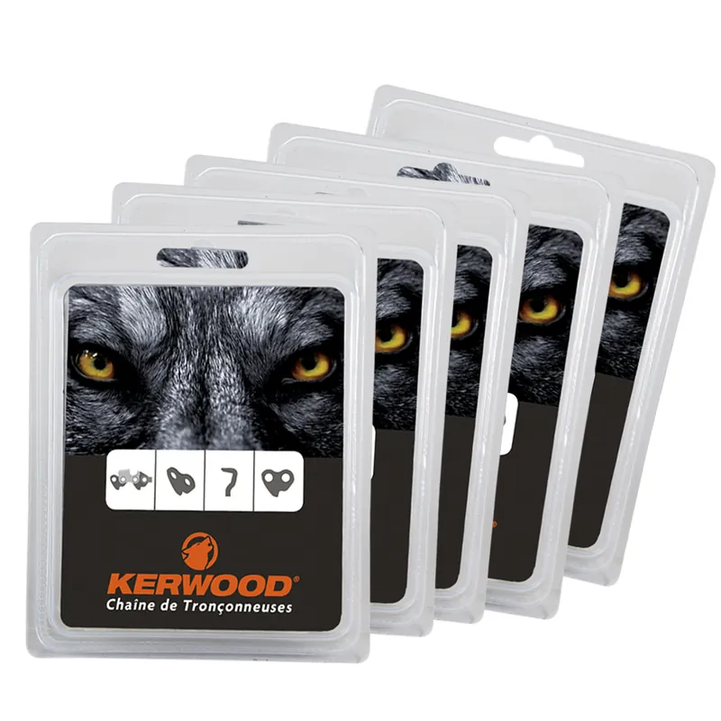 Chaînes tronçonneuses Kerwood x5. 72 maillons 3/8”. 1,6 mm Meilleur Choix