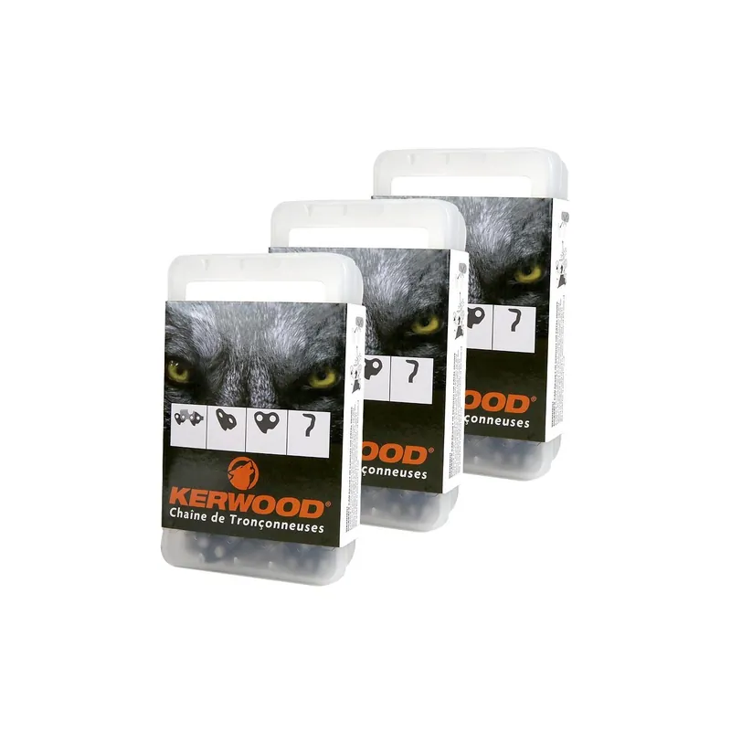 Chaînes tronçonneuses Kerwood x3. 72 maillons 0.325”. 1,5 mm Commande En Gros