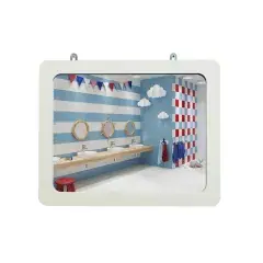 Miroir sanitaire 280X360mm avec cadre PVC blanc – SOCOMIX – MP43.EVO Quantité Limitée