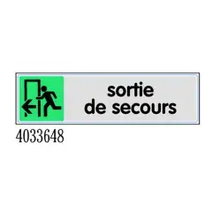Must-Have Plaquette de porte ‘‘Sortie de secours flèche gauche‘‘ plexiglas 170x45mm – NOVAP – 4033648