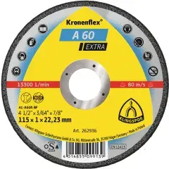 Disque à tronçonner plat KRONENFLEX A60 Extra 115x1x22,23mm – KLINGSPOR – 262936 Prix Promo