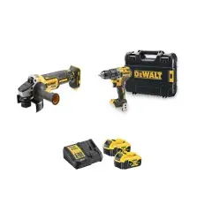 Pack 2 outils 18V XR (DCD791 + DCG405) + 2 batteries 5Ah + chargeur + coffret T-STAK – DEWALT – DCK2020P2T Populaire