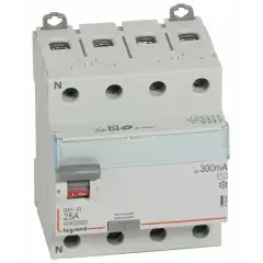 Interrupteur différentiel DX³-ID arrivée haute et départ bas à vis 4P 400 V type AC 4 modules 300mA 25A – LEGRAND – 411664 Super Prix