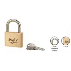 Cadenas MACH 2 45mm anse demi-haute acier 2 clés – THIRARD – 00063451 Prix Choc