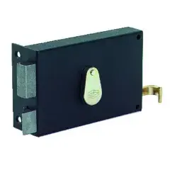 Serrure monopoint en applique horizontale à tirage noire gauche 140x88mm carré 7mm – JPM – 124000-01-2Y Promotion Saisonnière