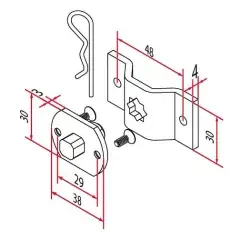 Kit support carré 10mm barre Oméga avec trous traversant diamètre pour 35mm – CHERUBINI – A3506_0551 Authentique