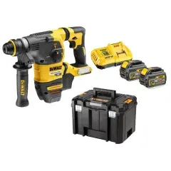 Bon Marché Perforateur-burineur SDS Plus 54V DCH323NT + 2 batteries Flexvolt 9Ah/3Ah + chargeur + coffret T-STAK - DEWALT