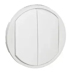 Haute Qualité Enjoliveur large CÉLIANE pour double interrupteur, va-et-vient ou poussoir blanc sans voyant – LEGRAND – 068002