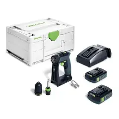 Perceuse-visseuse 18V CXS 18 C 3,0-PLUS + 2 batteries 3Ah + chargeur + coffret Systainer 3 – FESTOOL – 576883 Remise