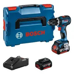 Prix Choc Perceuse-visseuse à percussion 18V GSB 18V-90 C + 2 batteries GBA 4Ah + chargeur en coffret L-BOXX – BOSCH – 06019K6103