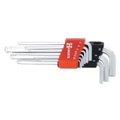 Jeu de 9 clés mâles 6 pans tête sphérique chromées – HANGER – 250111 Soldes