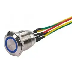 Bouton poussoir lumineux NO/NF bleu 6 fils – HERACLES – PCA-BP-NO-NF-LUM Commander Vite