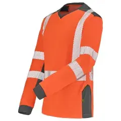 Remise T-shirt manches longues fluo SAFE XP HV orange/bleu marine T4/XL – CEPOVETT – 22-9T85-404-4/XL