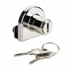 Authentique Serrure BASICO pour porte en verre sans perçage nickelé - OJMAR - F513917.201NI