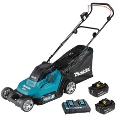 Satisfait Ou Remboursé Tondeuse à gazon 2x18V LXT 43cm + 2 batteries 5Ah + chargeur – MAKITA – DLM432PT2