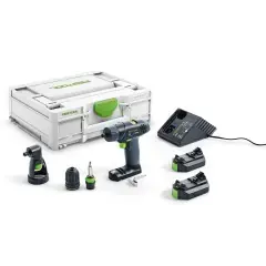 Satisfait Ou Remboursé Perceuse-visseuse 10,8V TXS + 2 batteries 2,6Ah + chargeur + coffret SYSTAINER – FESTOOL – 576102