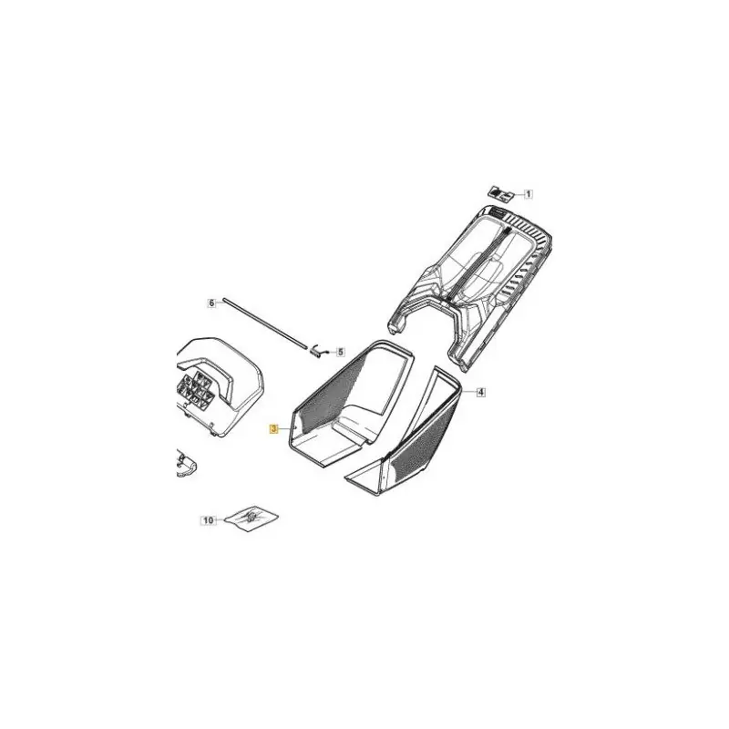 Authentique Demi bac de ramassage inférieur gauche pour tondeuse GGP 322486434/0
