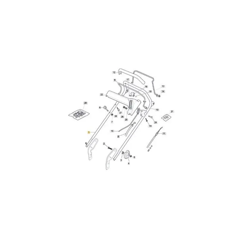 Guidon supérieur de tondeuse GGP 381007028/1 avec tableau de bord Prix Choc