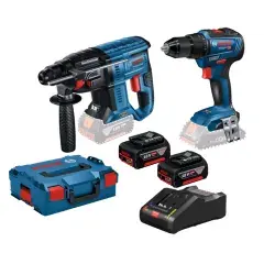 Quantité Limitée Pack de 2 outils 18V (GSR55/GBH21) + 2 batteries 5Ah + chargeur en coffret L-BOXX – BOSCH