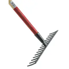 Retour Gratuit Râteau de jardin à douille ouverte 14 dents droites en acier émmanchée bois pomme 150cm – MERMIER – 363114