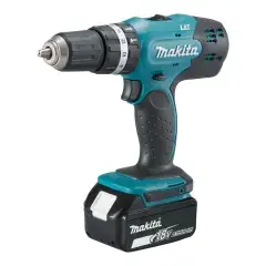 Perceuse visseuse à percussion 18V Li-Ion LXT + 2 batteries 3Ah + chargeur rapide + kit accessoires – MAKITA – DHP453RFX2 Nouveauté