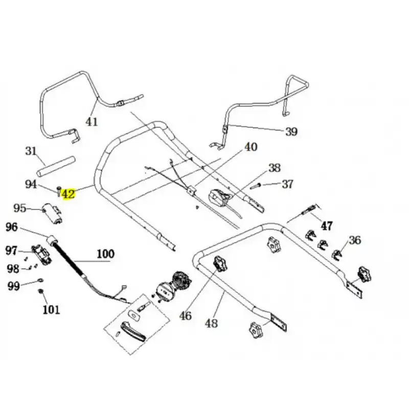 Offre Spéciale Guidon supérieur CLT31104001004 pour tondeuse Greatland