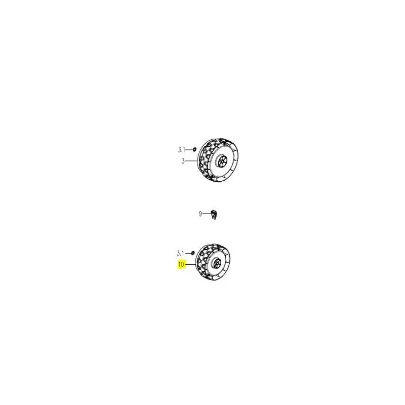 Seulement Aujourd&rsquo;hui Roue pour tondeuse à batterie Lawnmaster 36 cm