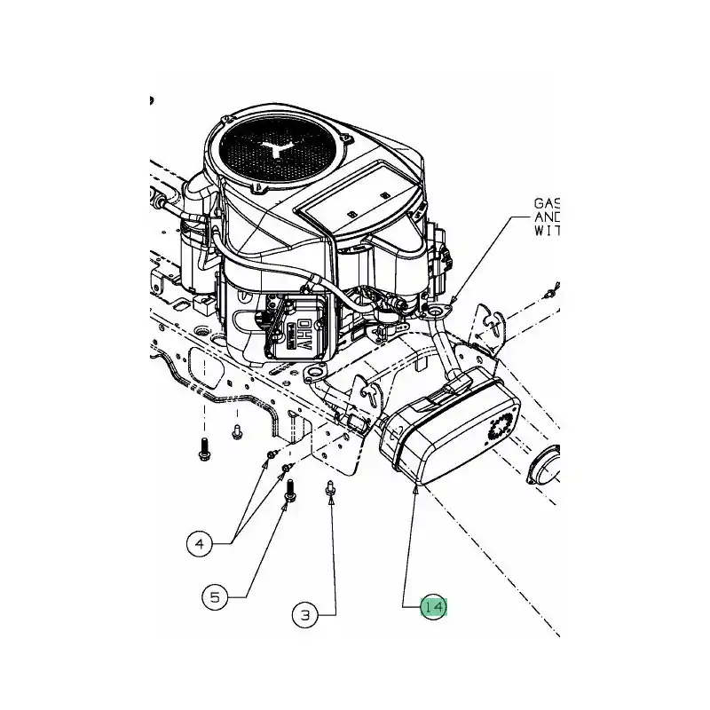 Marque Echappement MTD 751-11471 pour tracteur à moteur Kawasaki