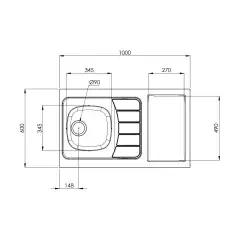 Affaire À Saisir Evier kitchenette ISEO 1 cuve inox L1000mm – MODERNA – CPBD100A30