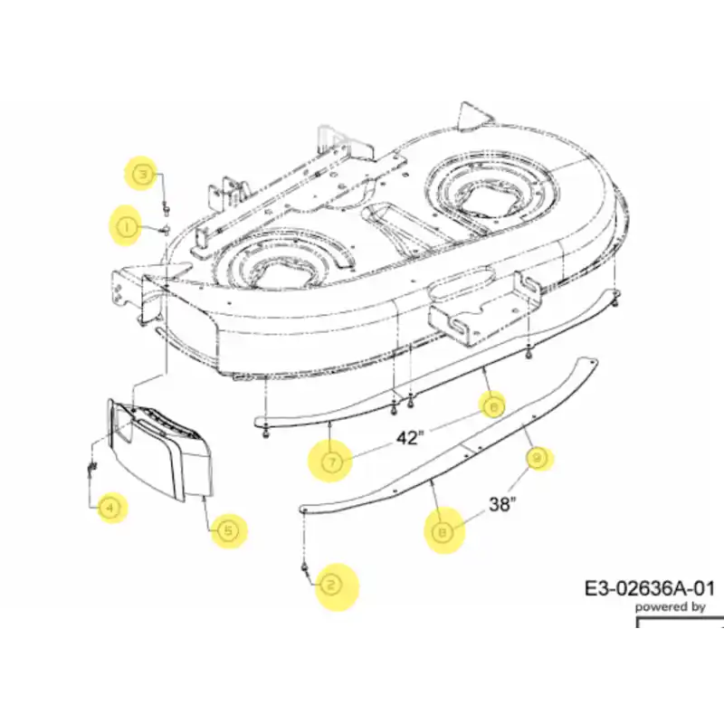 Kit mulching MTD pour plateaude coupe G 107 cm OEM190A116 Promotion